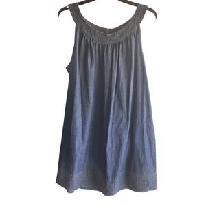 CATO sleeveless midi denim blue jean dress Boho coastal NWOTplus sz 26